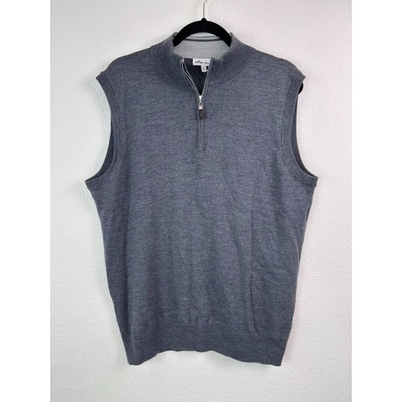 Peter Millar men's large grey sleeveless merino wool silk pullover vest casual - Picture 1 of 6